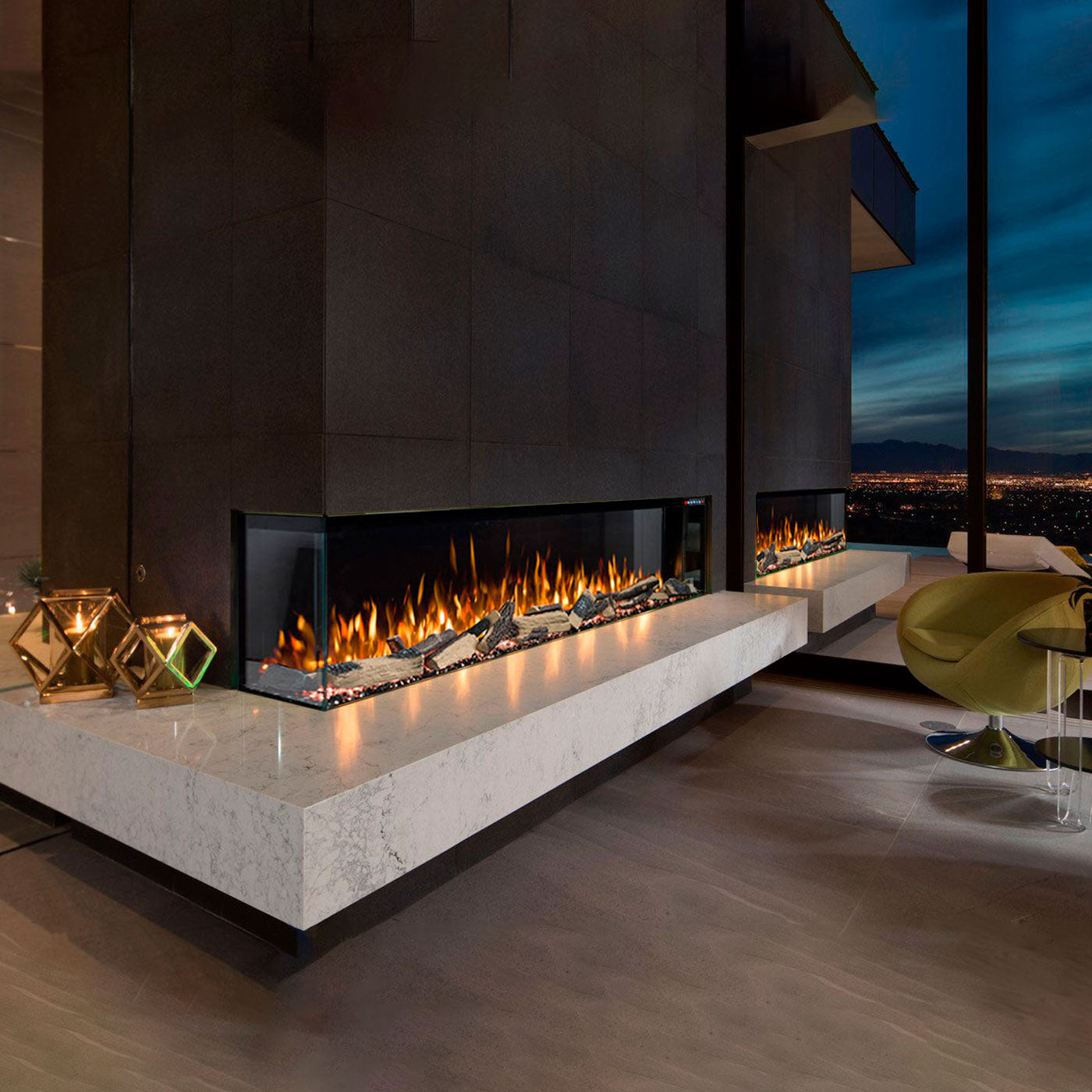 Langham Series 3-Sided Recessed Electric Fireplaces | Moda Living