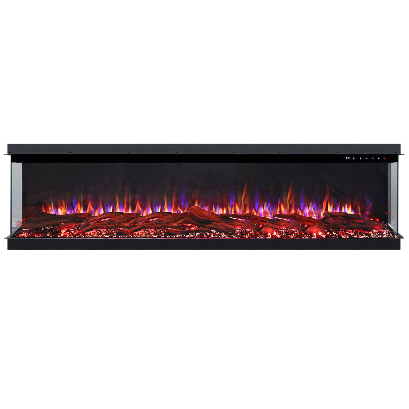 Cascade 1600W 3-Sided 78 Inch Extra Deep Electric Fireplace