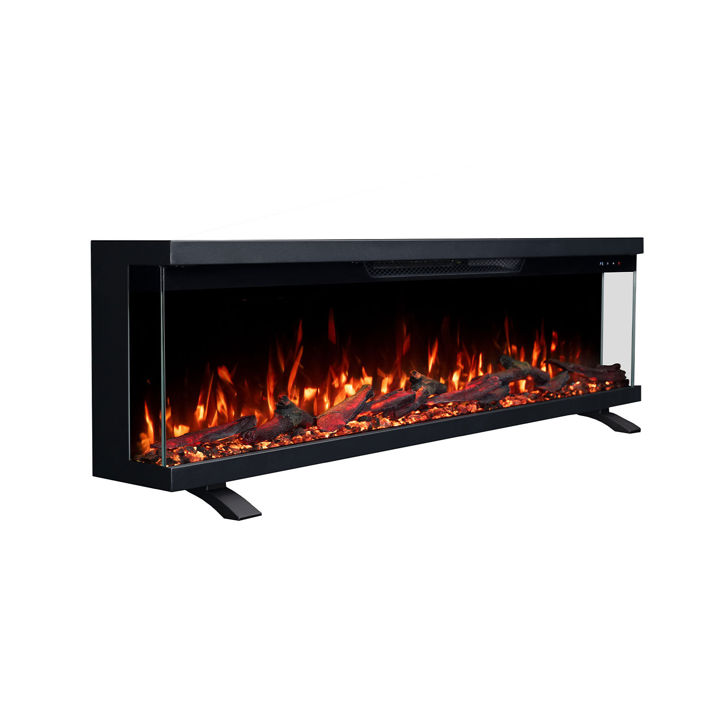 Norfolk 50 Inch 3 Sided 1800W Electric Fireplace Recessed, Wall Mounted or Freestanding with Stand