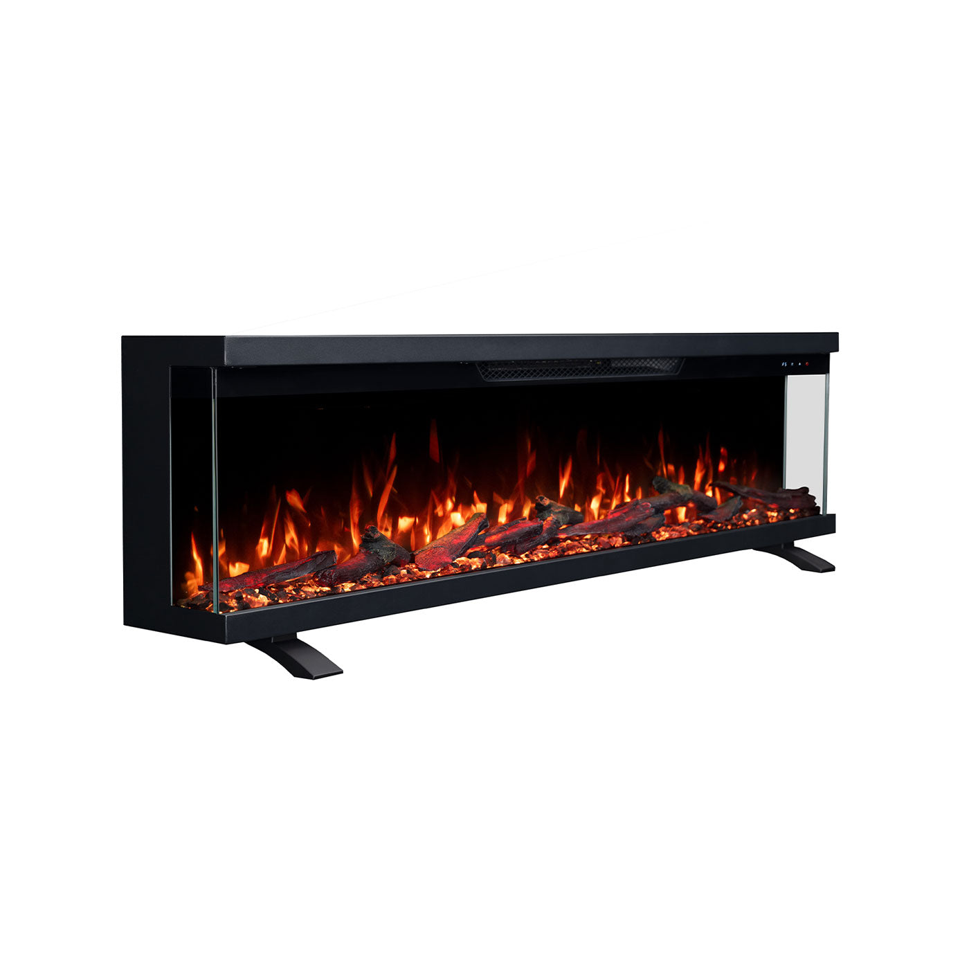 Norfolk 60 Inch 3 Sided 1800W Electric Fireplace Recessed, Wall Mounted or Freestanding with Stand