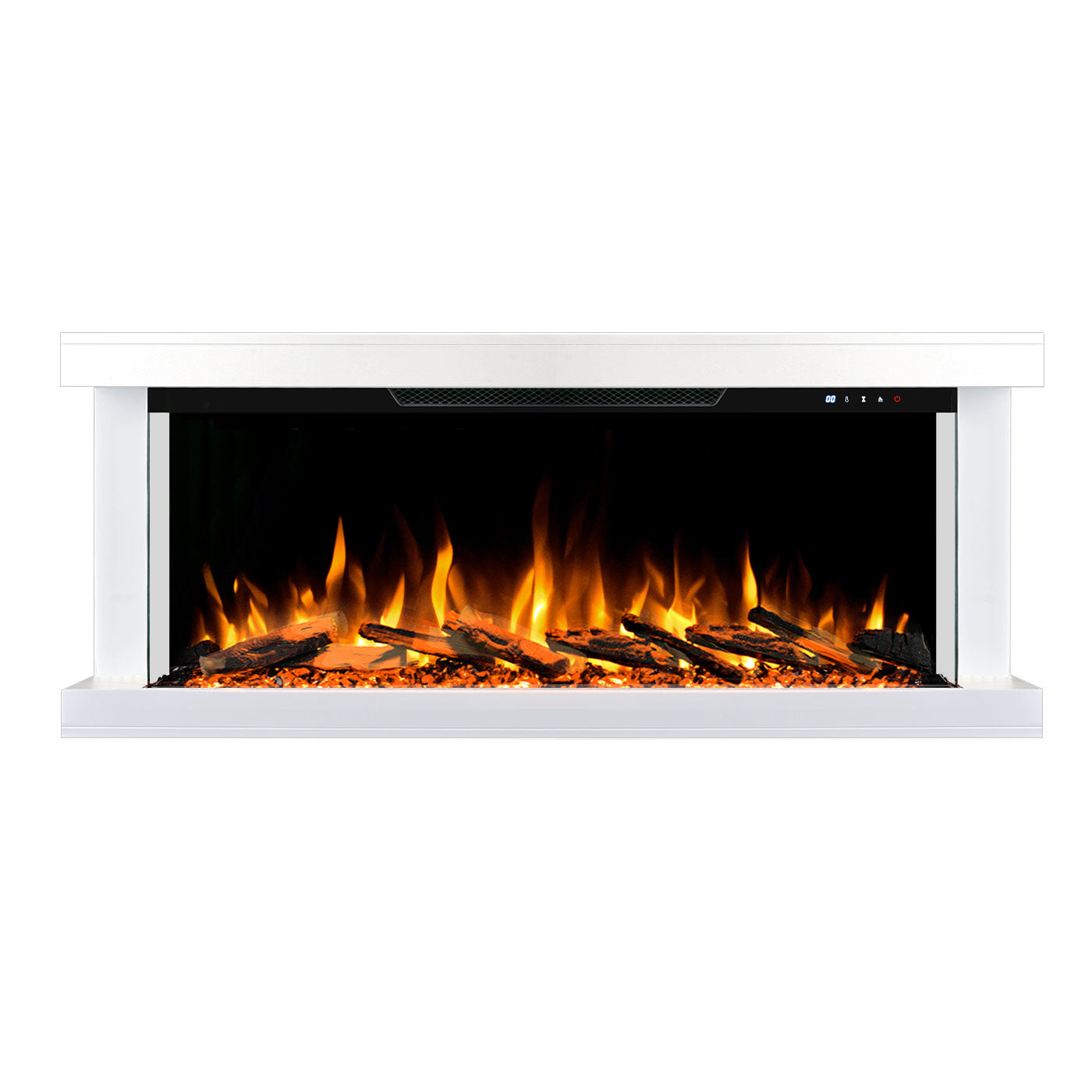 Triora Floating 3 Sided Wall Mounted Electric Fireplace - Smartphone Control