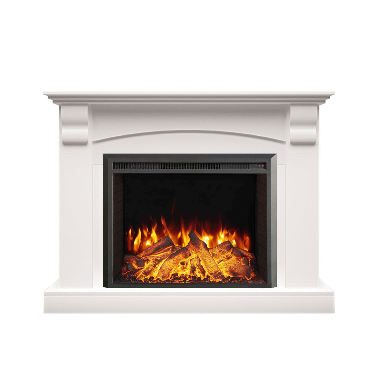 Ascot 2000W Electric Fireplace Heater White Mantel Suite with 30" Starlight Insert