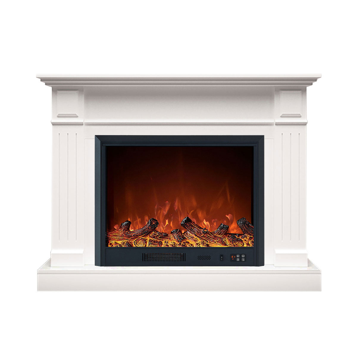 Berwick 1500W Electric Fireplace Heater White Mantel Suite with 30" Orion Insert