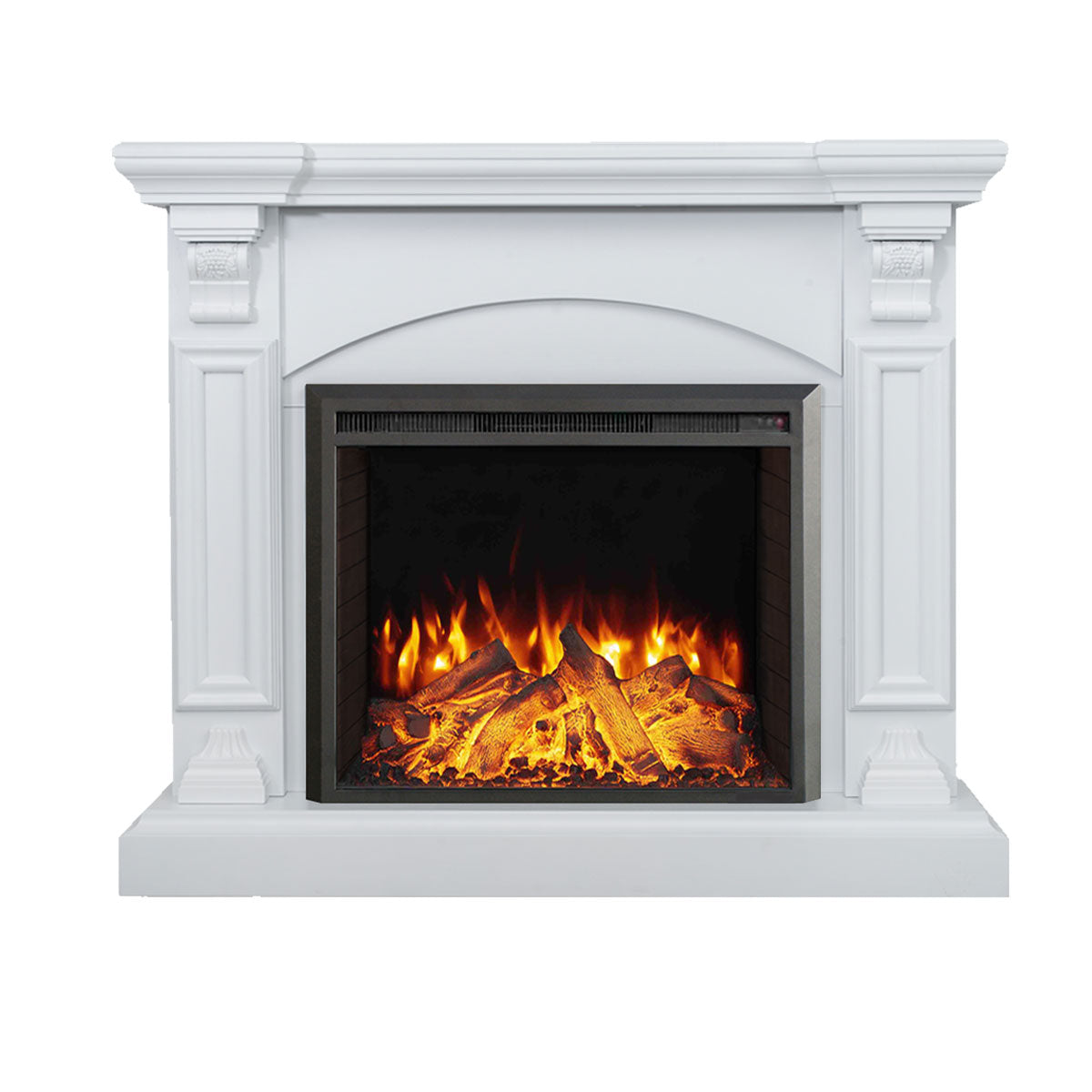 Cove 2000W Electric Fireplace Heater White Mantel Suite with 30" Starlight Insert