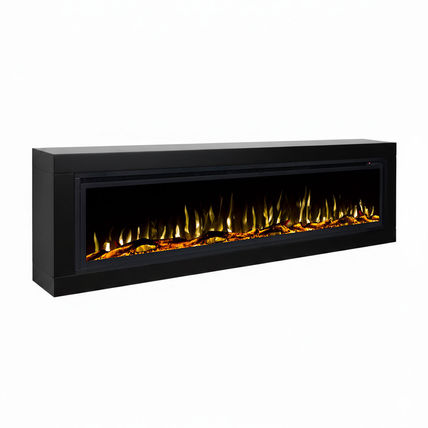 Concerto 1500W 72 Inch Electric Fireplace Insert with Horizon Black Mantel Suite