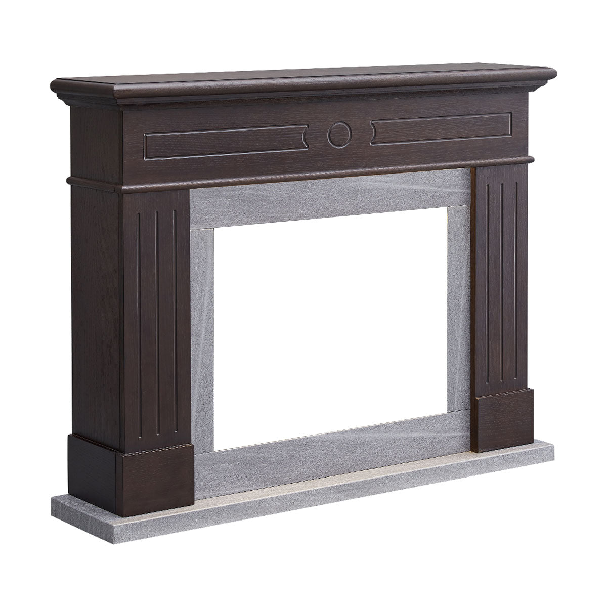 Aura Electric Fireplace Heater Espresso Oak Mantel