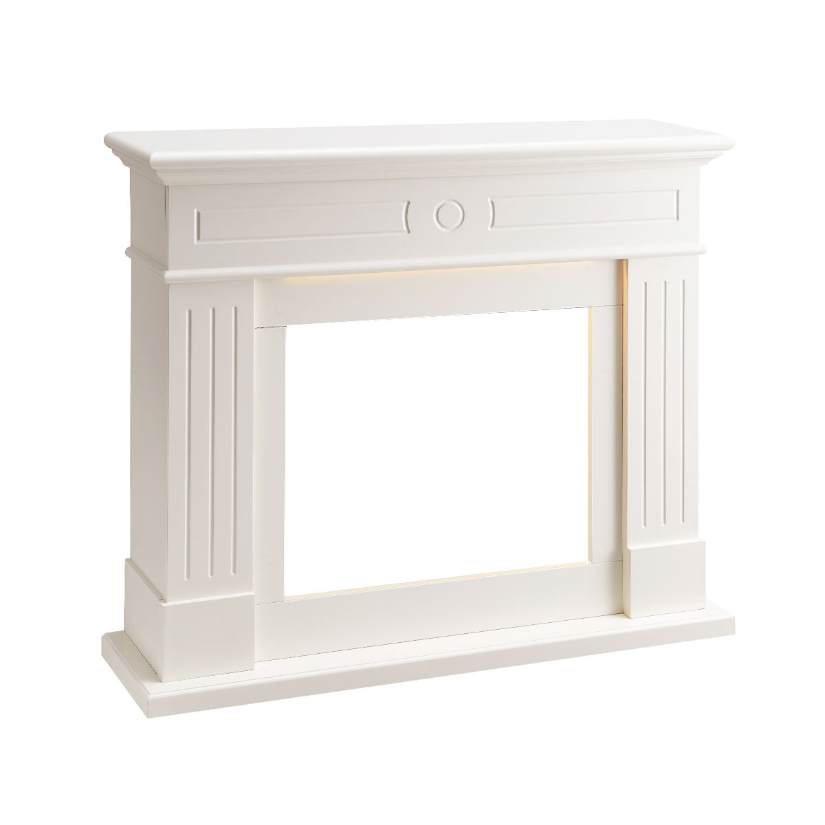 Aura Electric Fireplace Heater White Mantel