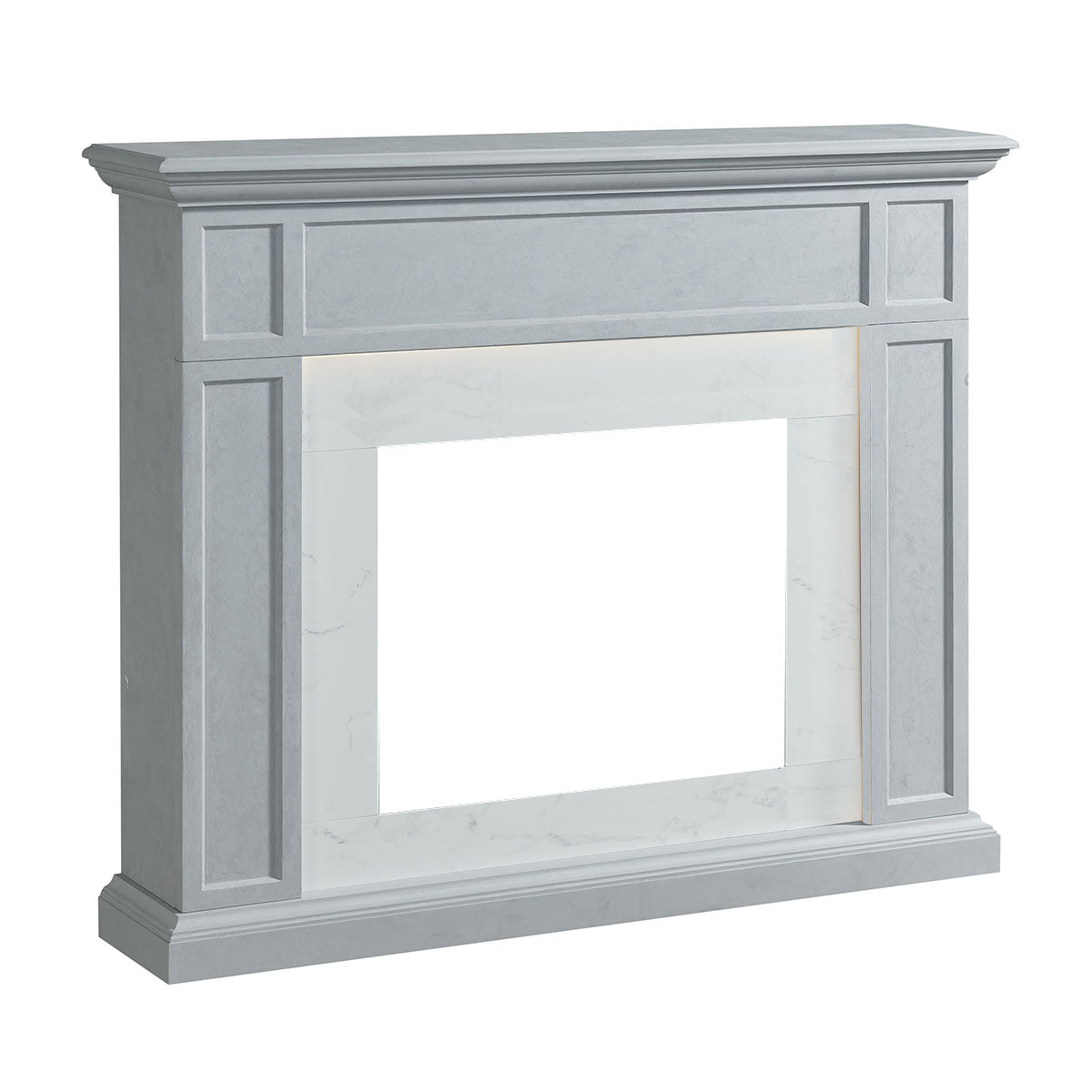 Pearl Electric Fireplace Heater Cement Grey Mantel