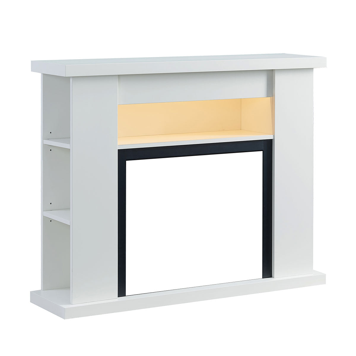 Quartz Electric Fireplace Heater White Mantel