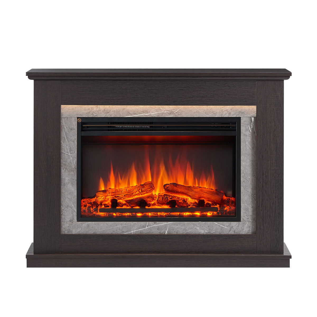Opal 2000W Electric Fireplace Heater Espresso Oak Mantel Suite