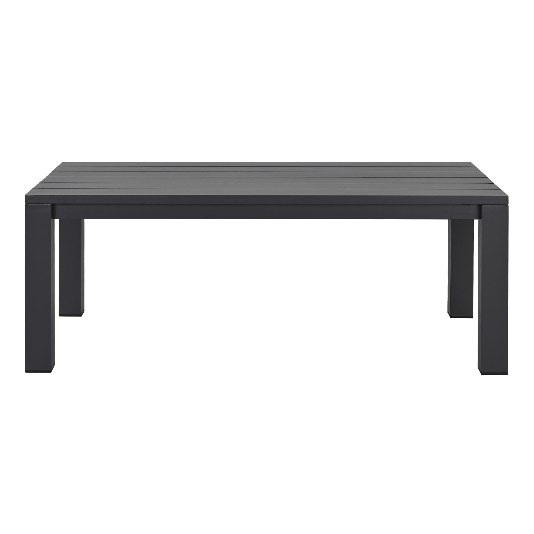 Jervis Charcoal Aluminium Outdoor Coffee Table with Aluminium Slat Top (110x62.5cm)