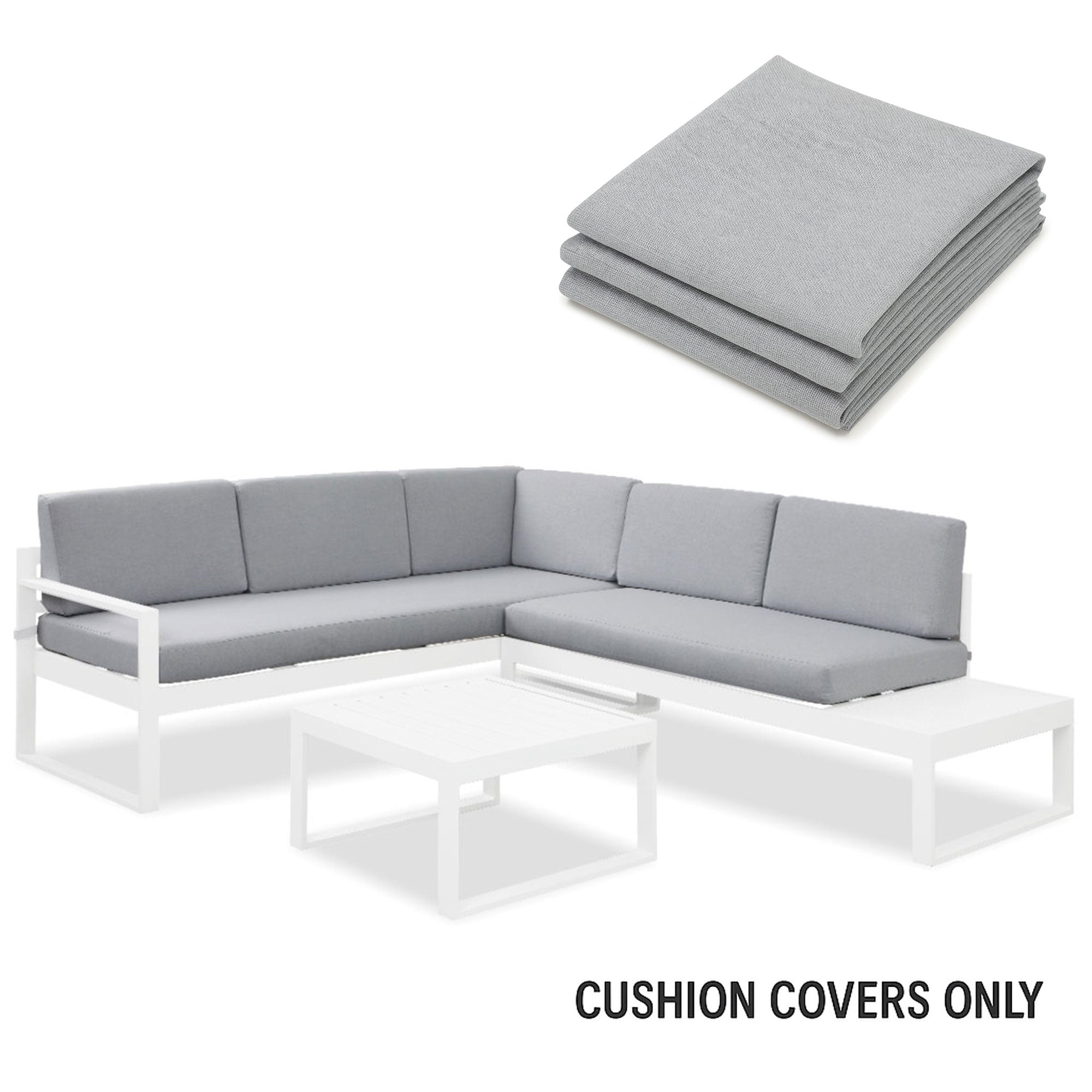 Milano Aluminium Sofa Lounge Repacement Light Grey Cushion Covers