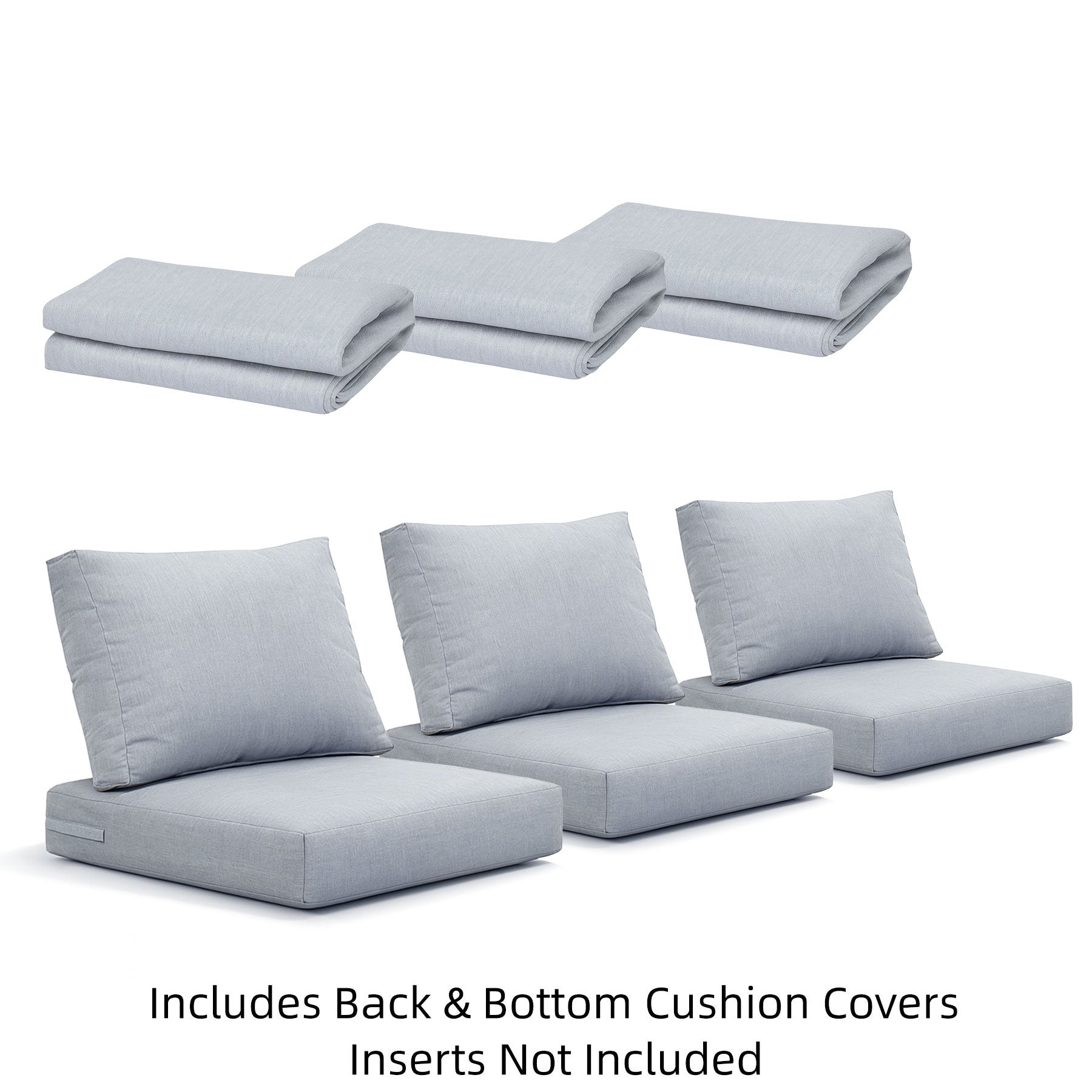 Coogee Three-Seater Cushion Cover Set - Light Grey (For 3-Seater Sofa)
