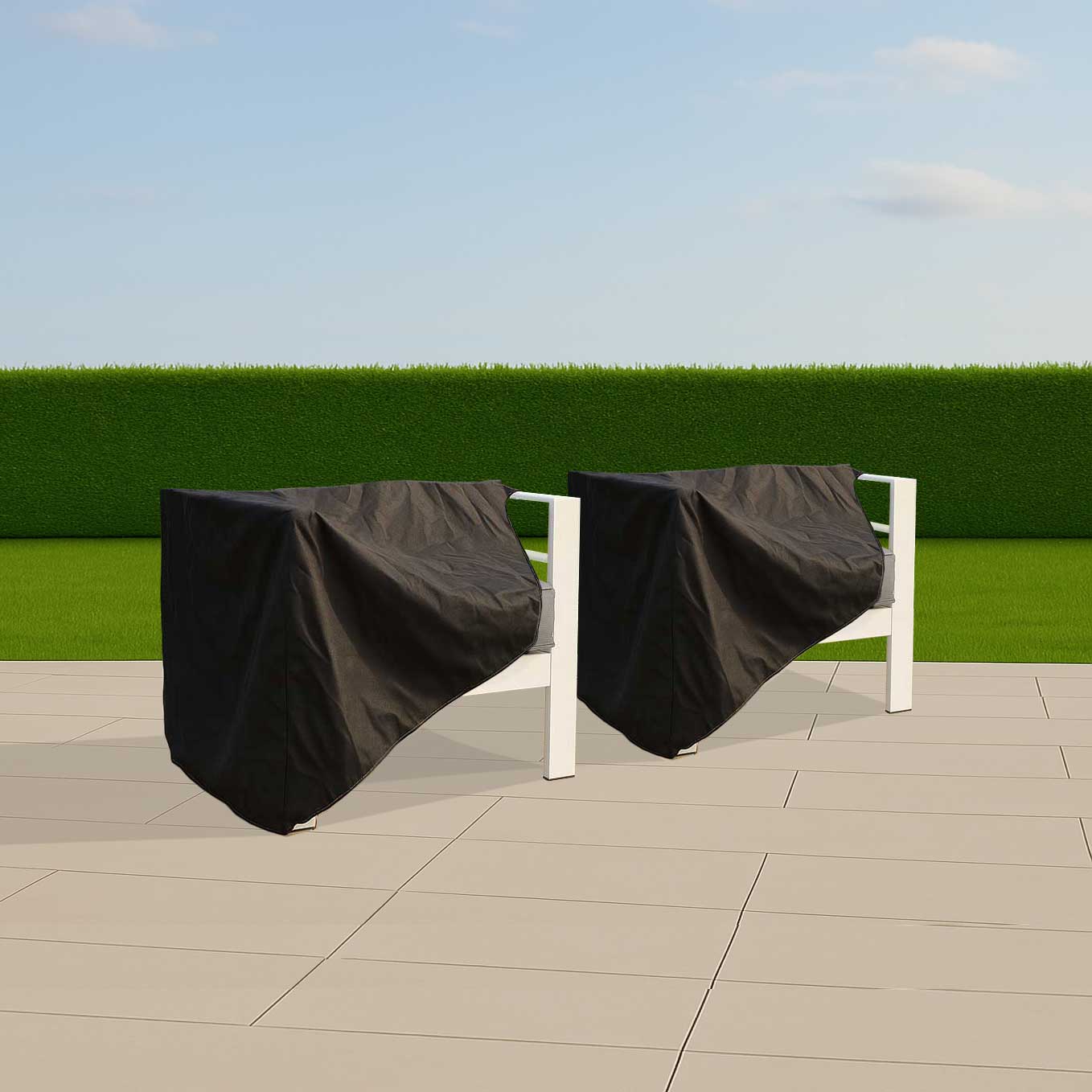 Paris Single Seater Sofa Lounge Rain Cover - Set of Two