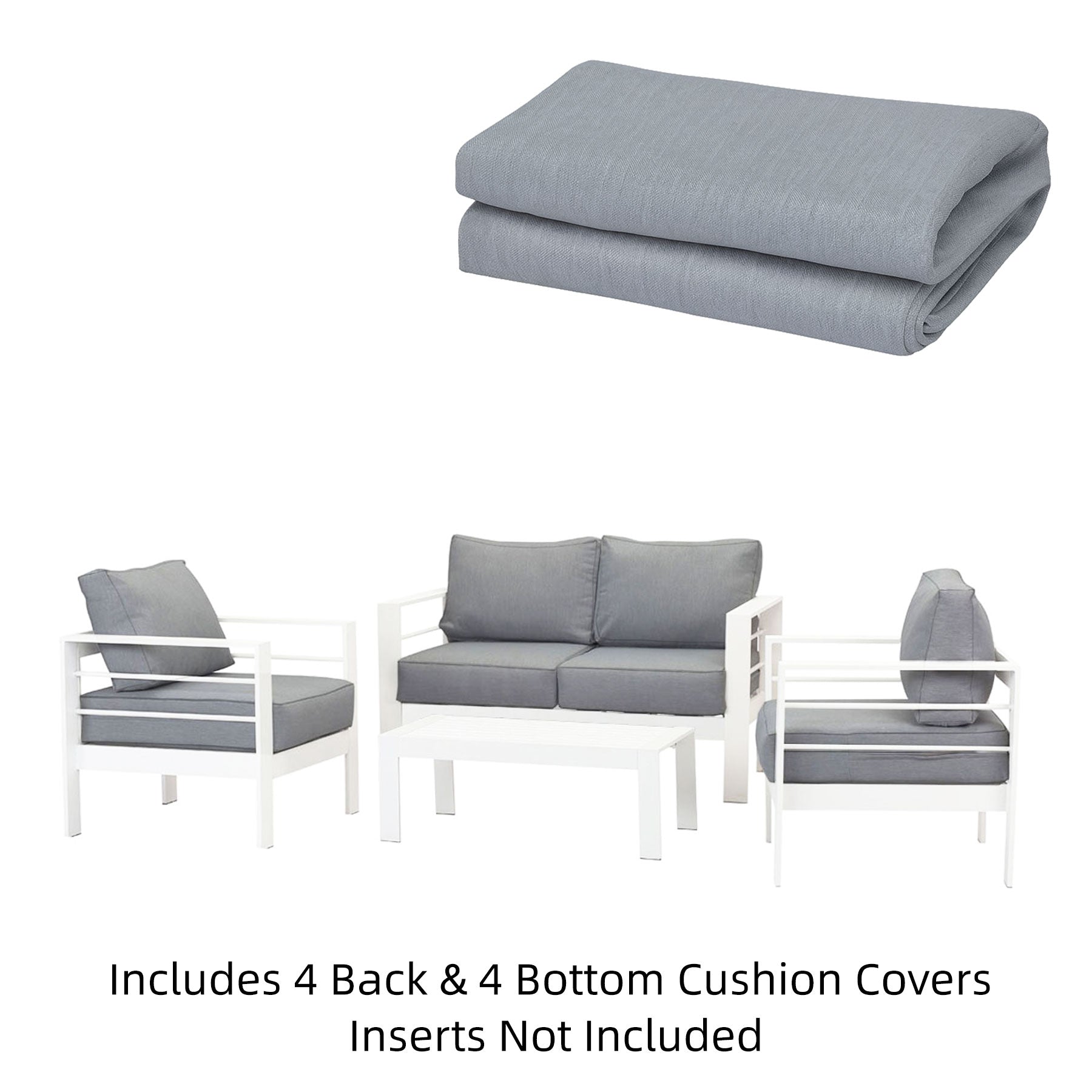 Paris Grey Replacement Cushion Covers - Set of Four