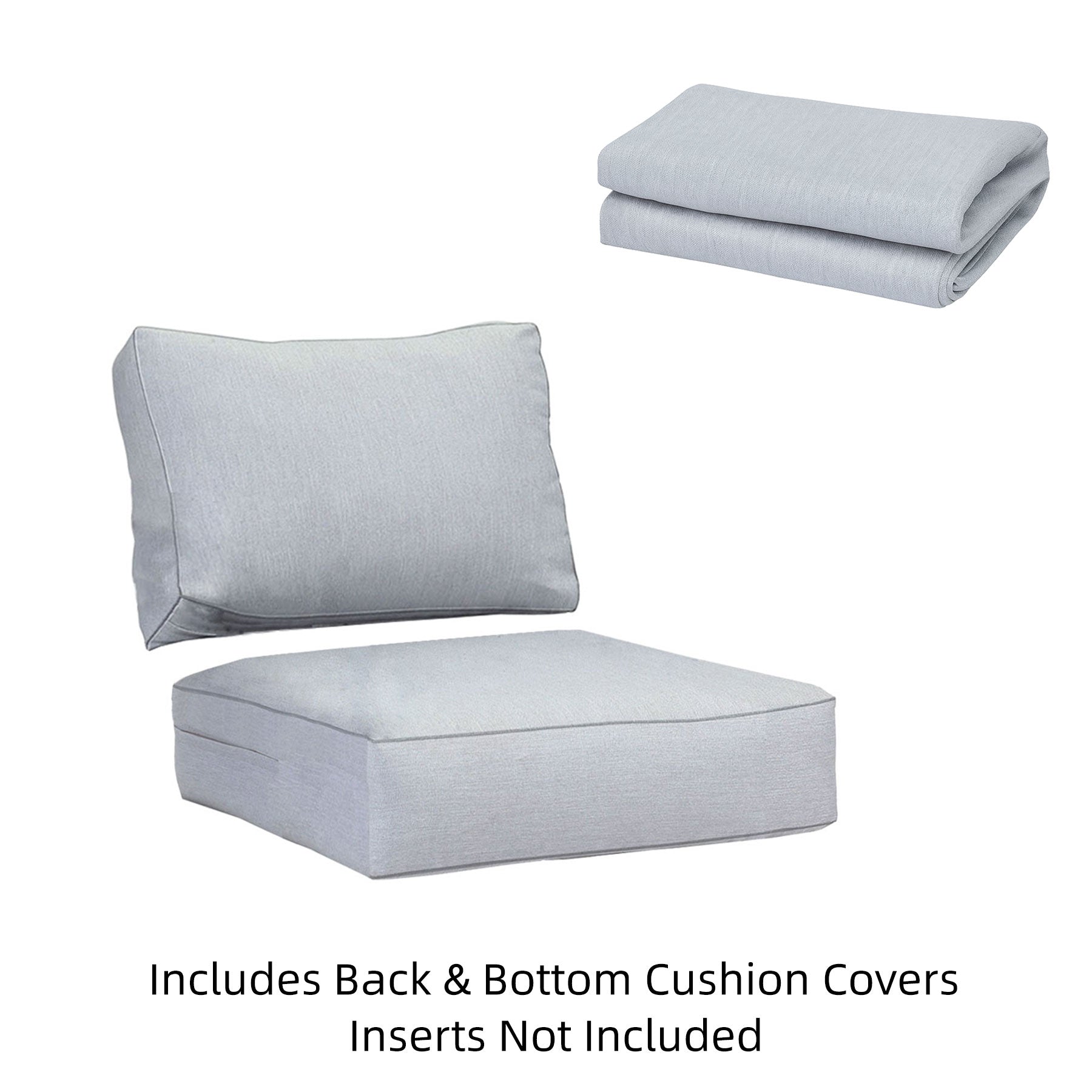 Paris Light Grey Replacement Cushion Covers - Single Set