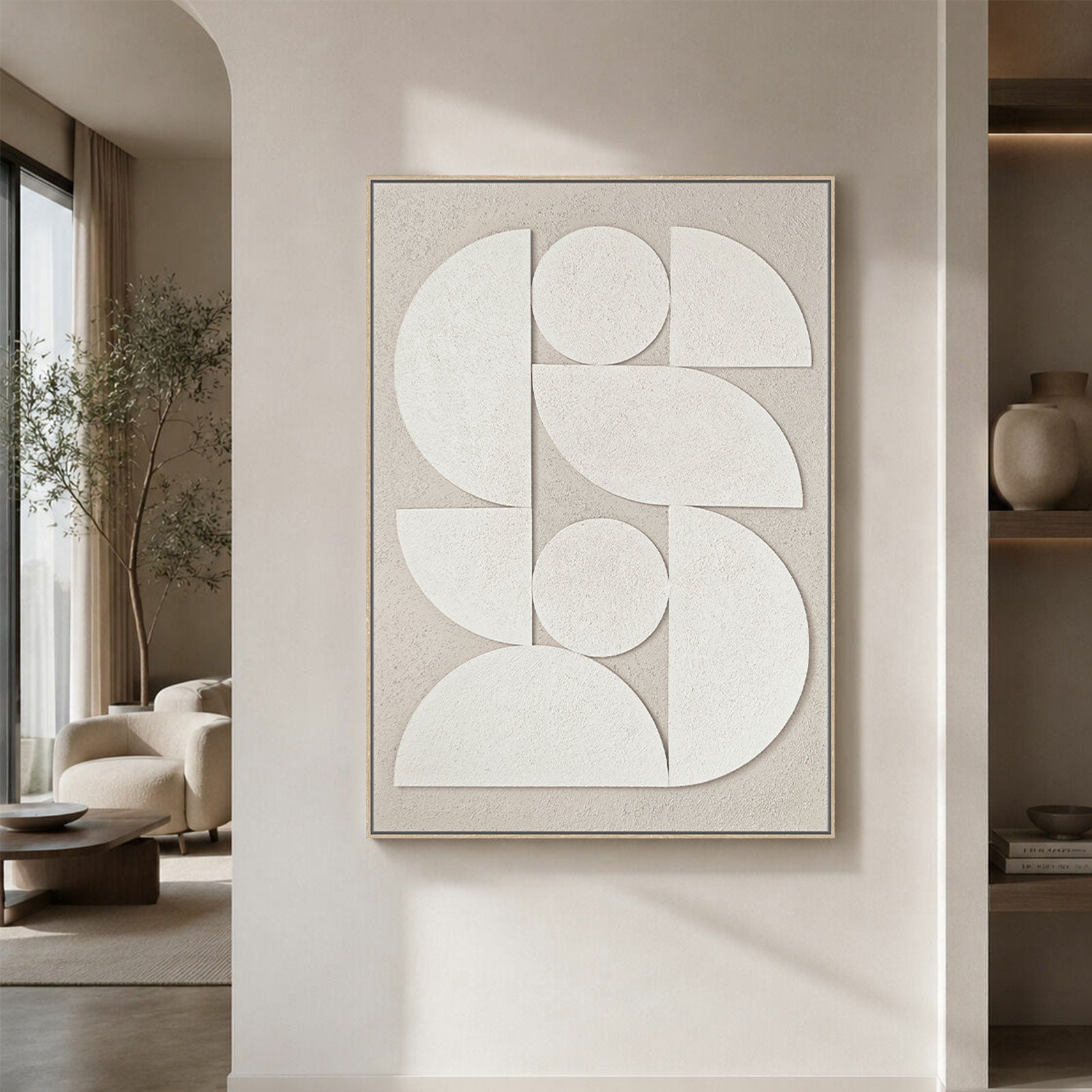 Arc Bloom II Hand-Painted 3D Textured Canvas Wall Art - 70 x 100cm