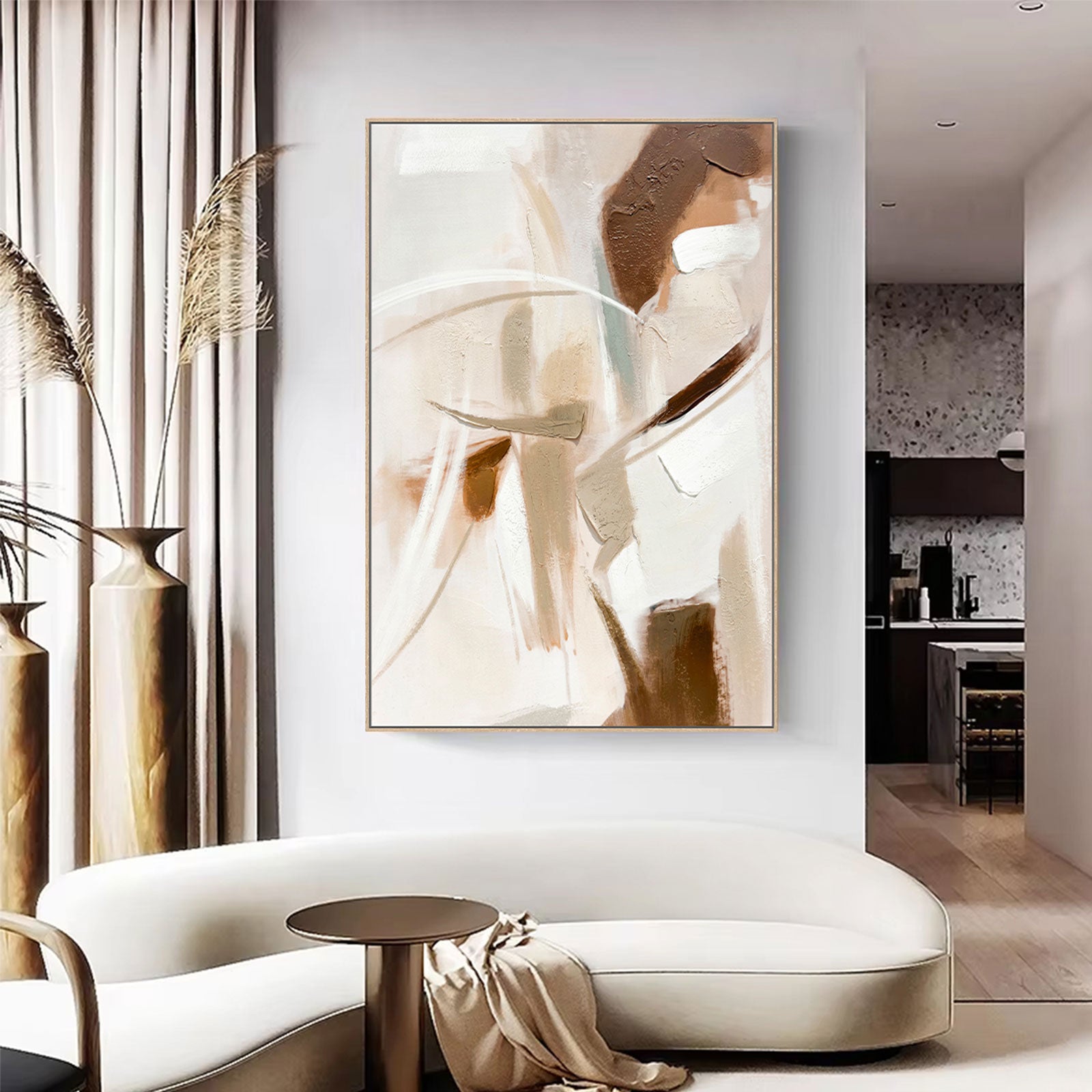 Quiet Gesture I Hand-Painted Textured Canvas Wall Art - 80 x 120cm