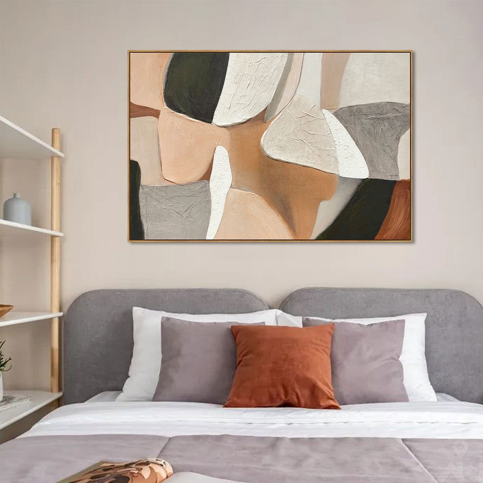 Earthen Rhythm Hand-Painted Textured Canvas Wall Art - 120 x 80cm