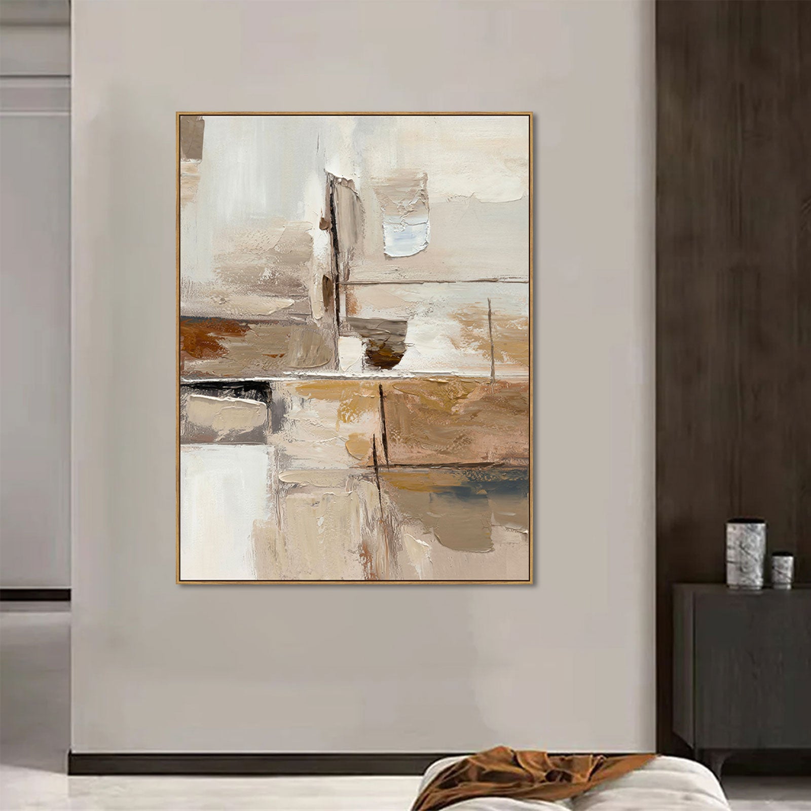 Stone Passage Hand-Painted Textured Canvas Wall Art - 90 x 120cm