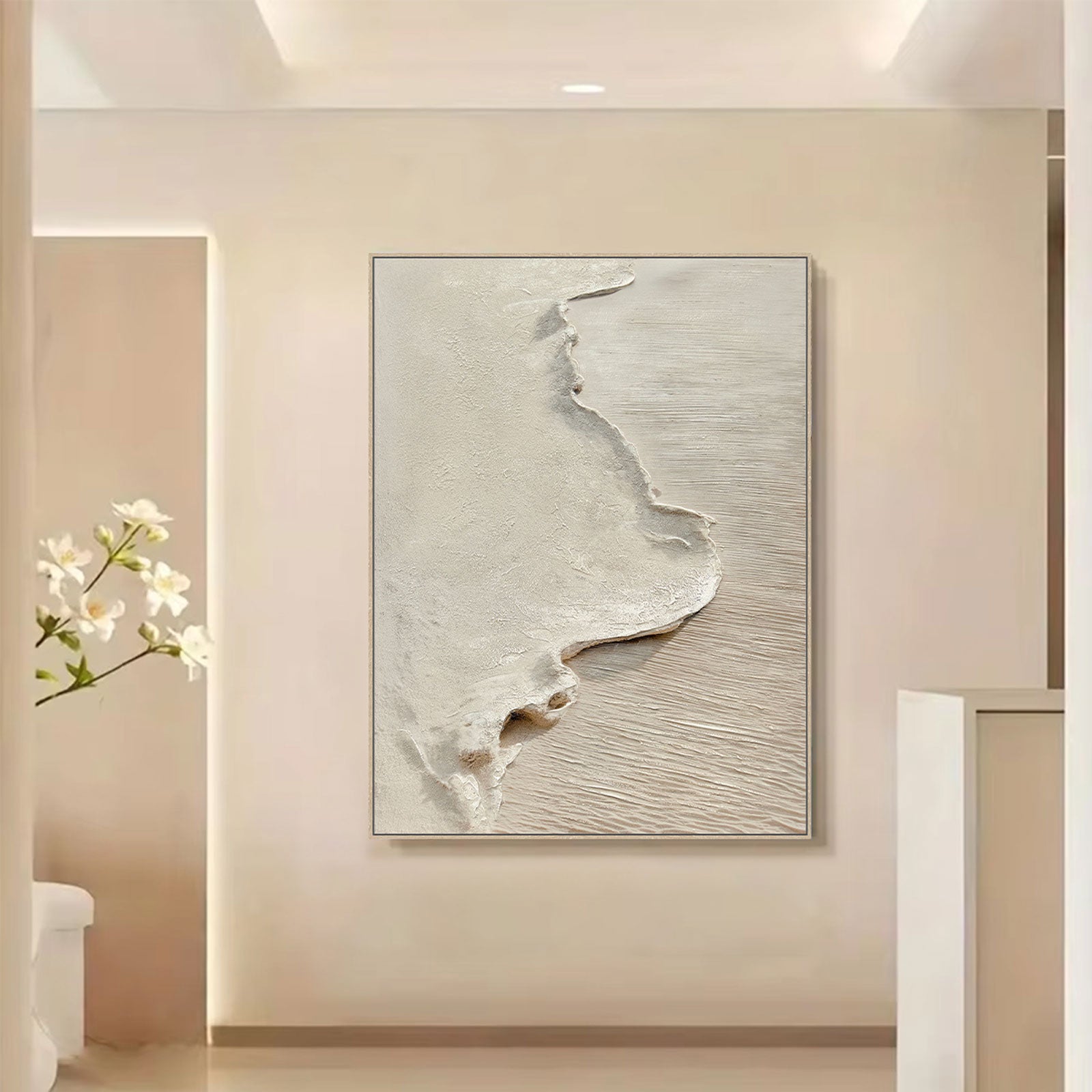 Mineral Shore Hand-Painted 3D Textured Canvas Wall Art - 90 x 120cm