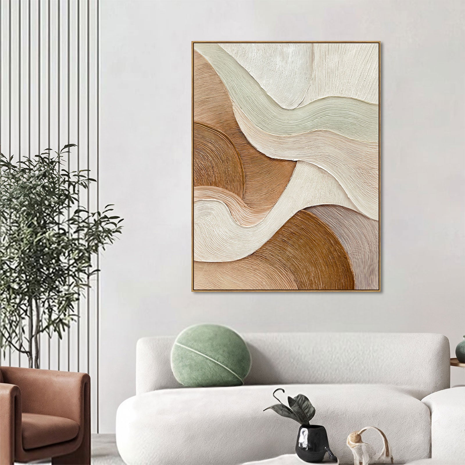 Terra Tides Hand-Painted Textured Oil Painting - 90 x 120cm