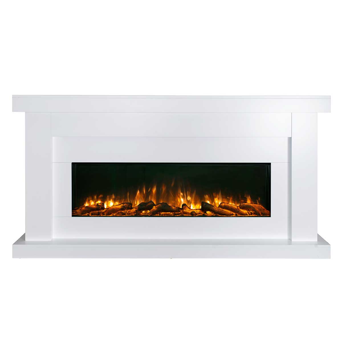 Aristo 50 Inch Electric Fireplace Heater with White Mantel Suite