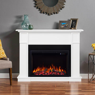 Aristo 28 Inch Electric Fireplace Heater with White Mantel Suite – Moda ...