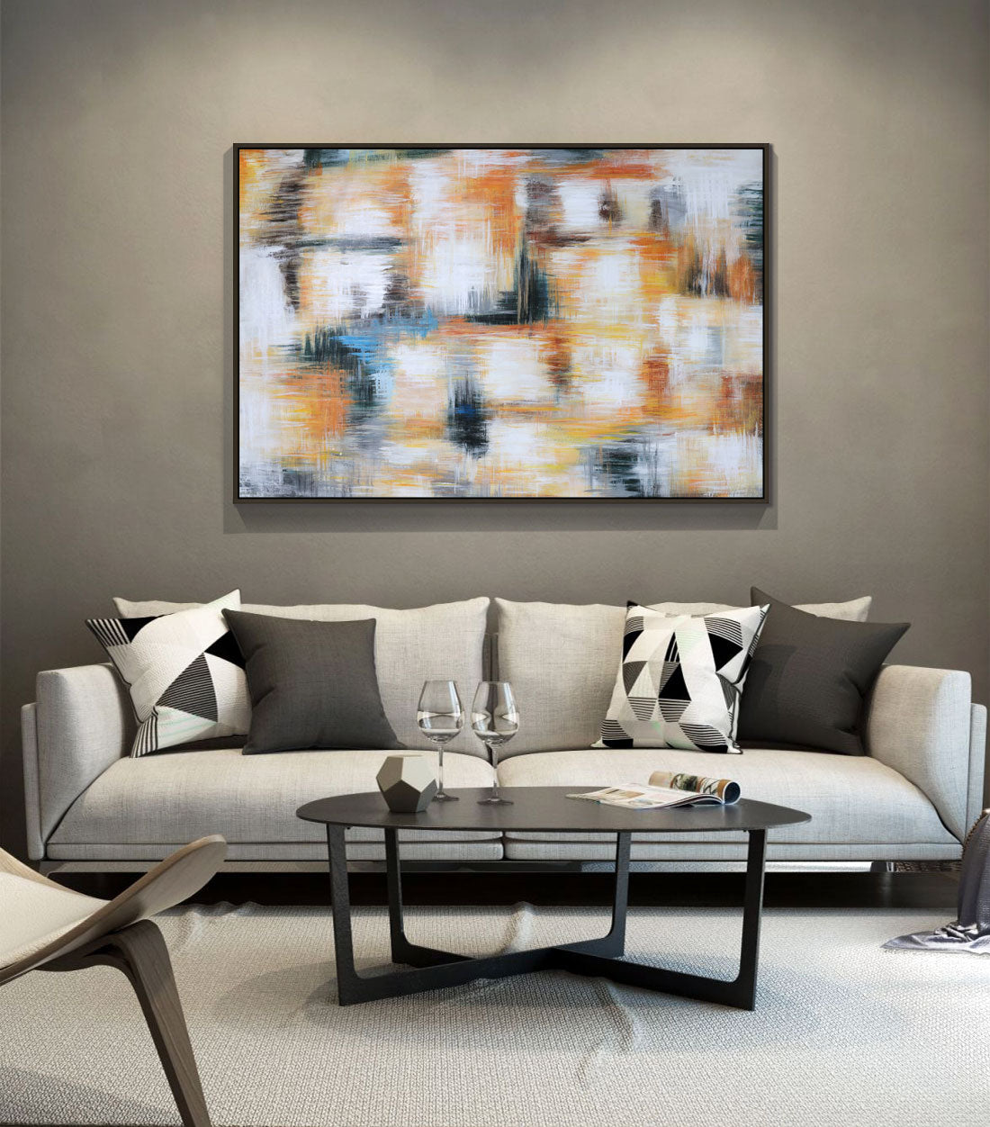 How To Decorate Your Living Room With Abstract Oil Paintings – Moda Living