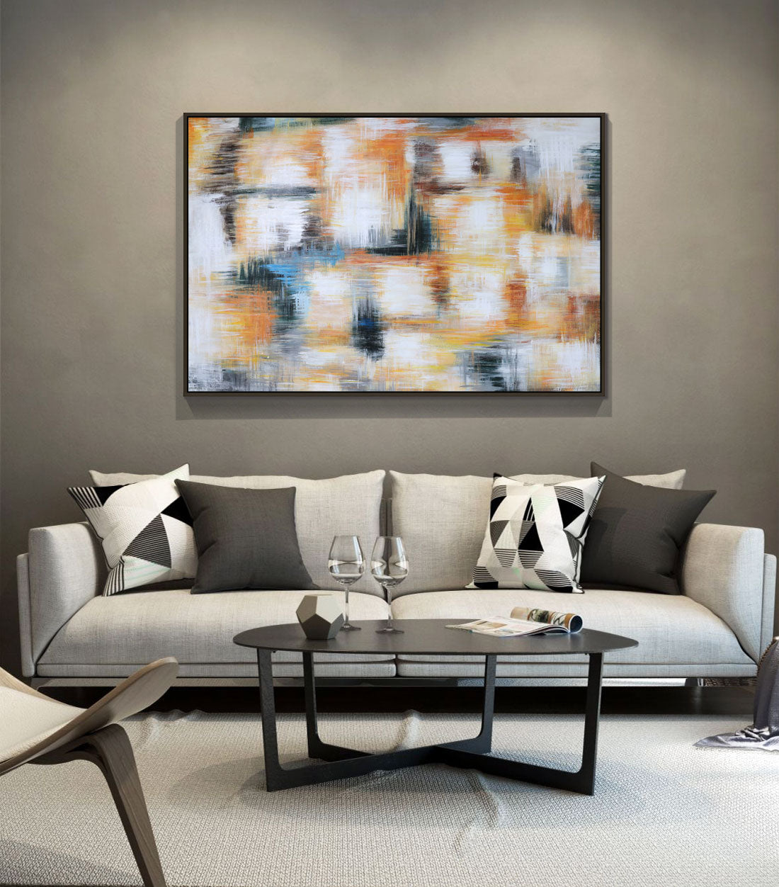 How To Decorate Your Living Room With Abstract Oil Paintings
