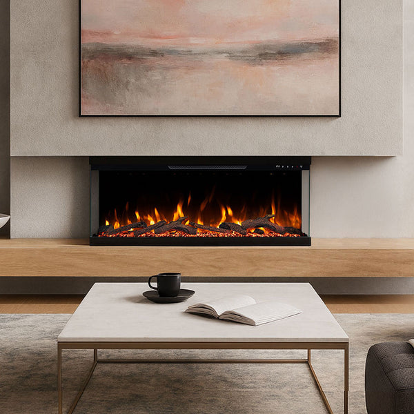 Aspen 50 Inch 3 Sided 1500W Built-in Recessed Electric Fireplace