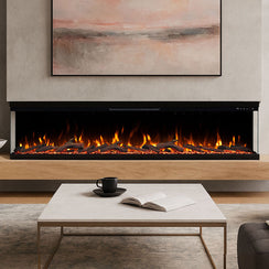 Aspen 84 Inch 3 Sided 1500W Built-in Recessed/Wall mounted Electric Fireplace