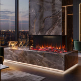 Cascade 40 Inch 1600W 3-Sided Extra Deep Electric Fireplace
