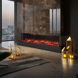 Cascade 78 Inch 1600W 3-Sided Extra Deep Electric Fireplace