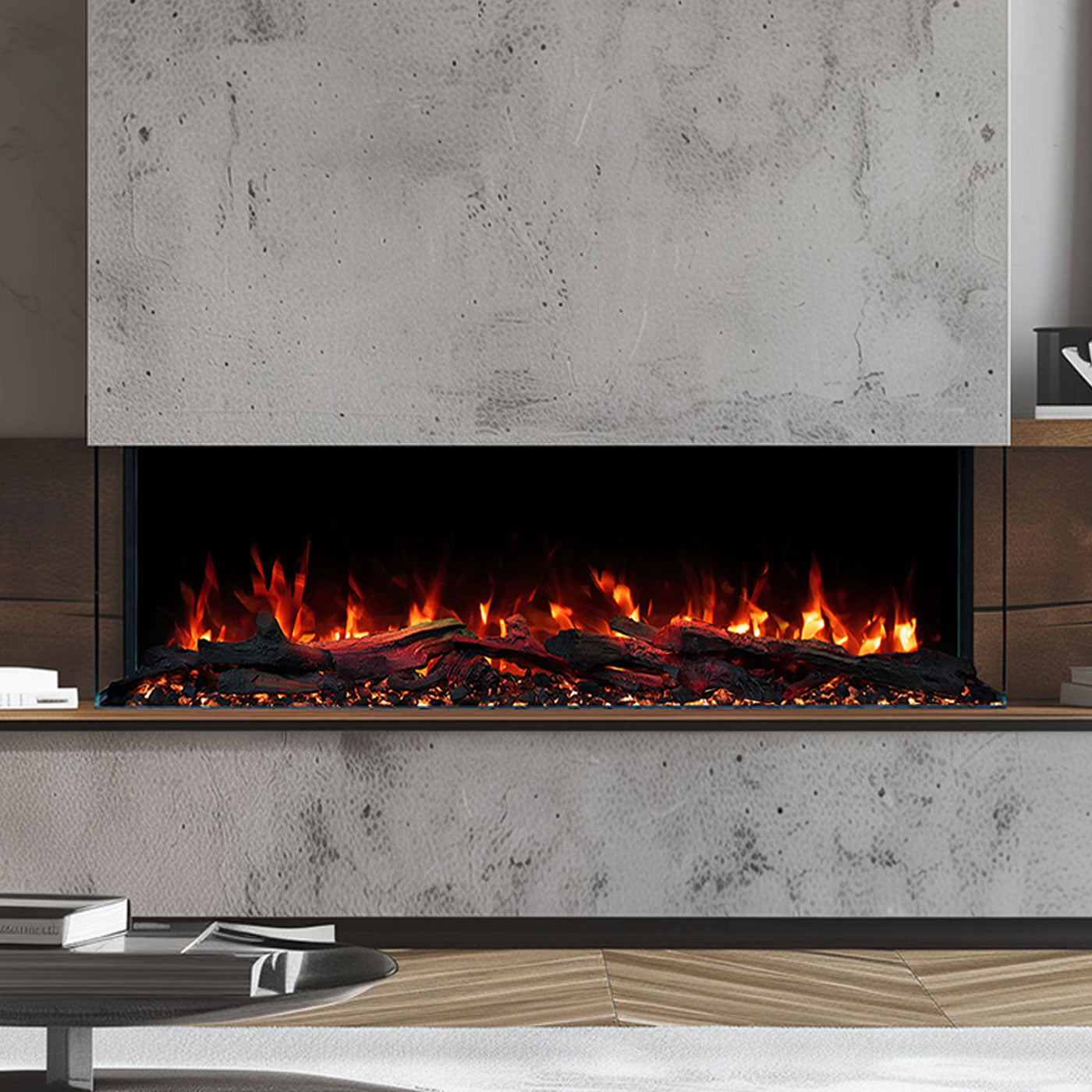 Devon 1600W 3-Sided 47 Inch Extra Deep Electric Fireplace