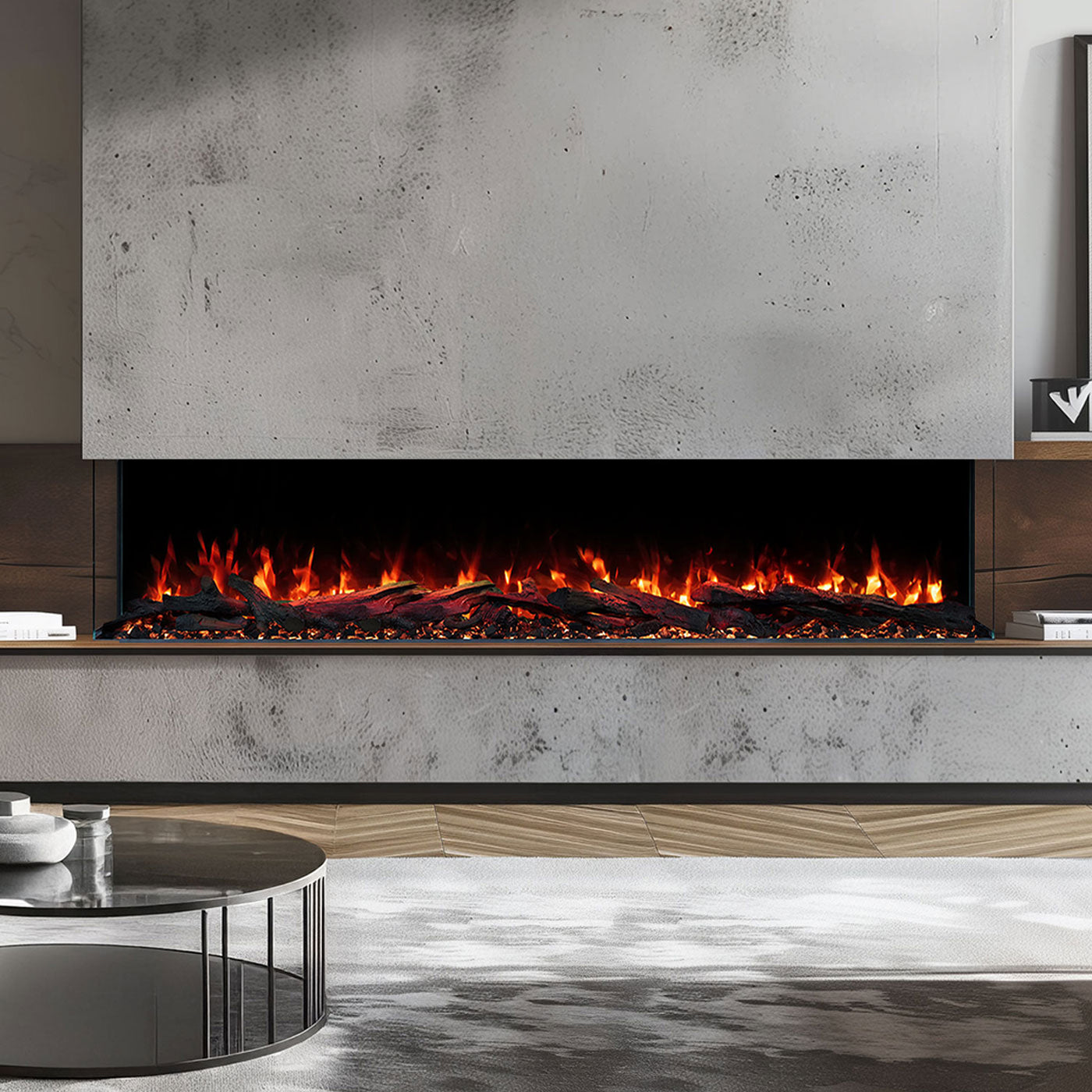 Devon 1600W 3-Sided 71 Inch Extra Deep Electric Fireplace