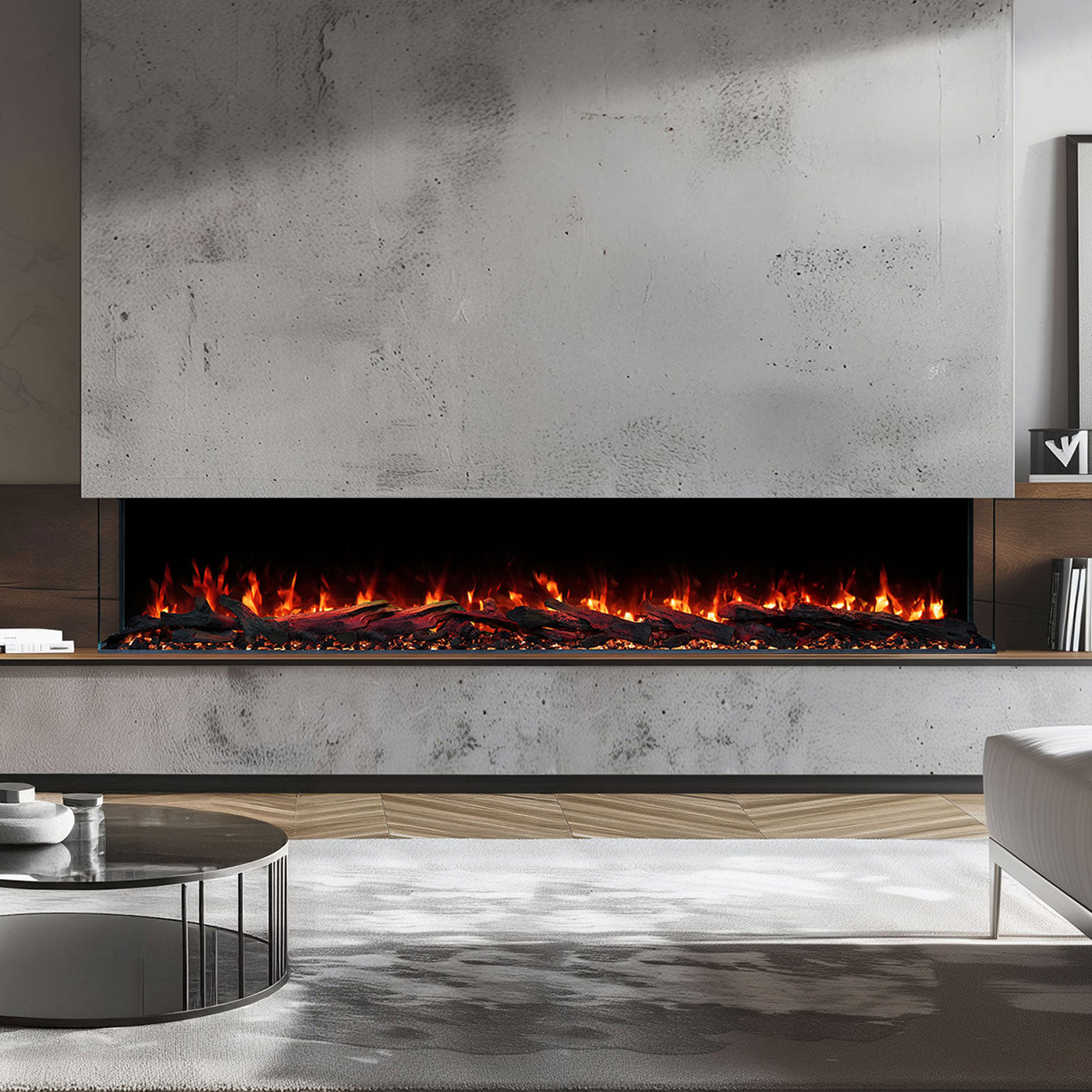 Devon 1600W 3-Sided 78 Inch Extra Deep Electric Fireplace