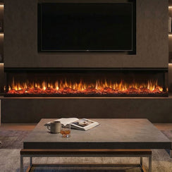 Fenton 1600W 3 Sided 100 Inch Recessed / Wall Mounted Electric Fireplace