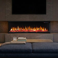 Fenton 1600W 3 Sided 60 Inch Recessed / Wall Mounted Electric Fireplace