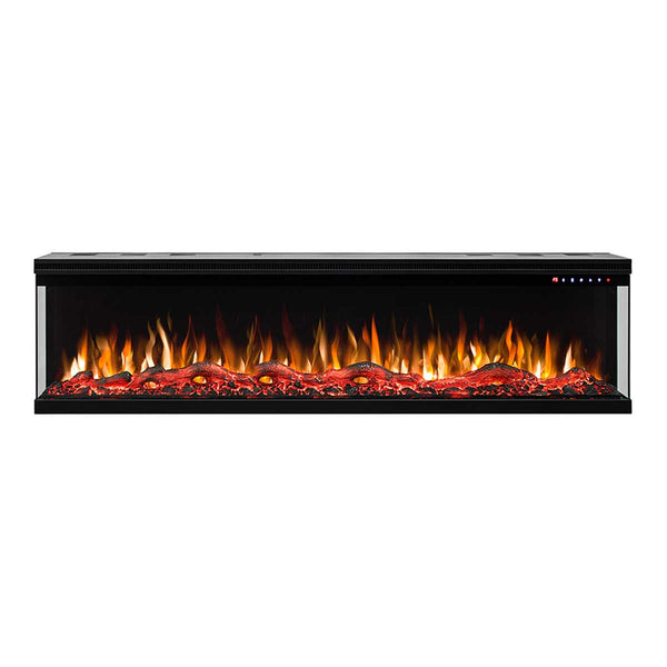 Fenton 1600W 3 Sided 65 Inch Recessed / Wall Mounted Electric Fireplace