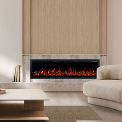 Lucerne 50 Inch 1800W Electric Fireplace - Recessed, Wall Mounted or Freestanding with Stand