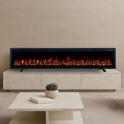 Lucerne 72 Inch 1800W Electric Fireplace - Recessed, Wall Mounted or Freestanding with Stand