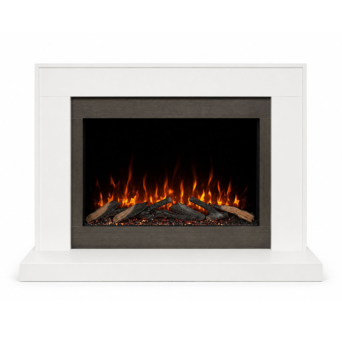 Nilla Hearth Pure White Mantel Electric Fireplace Suite