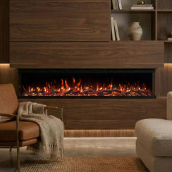 Norfolk 60 Inch 3 Sided 1800W Electric Fireplace Recessed, Wall Mounted or Freestanding with Stand