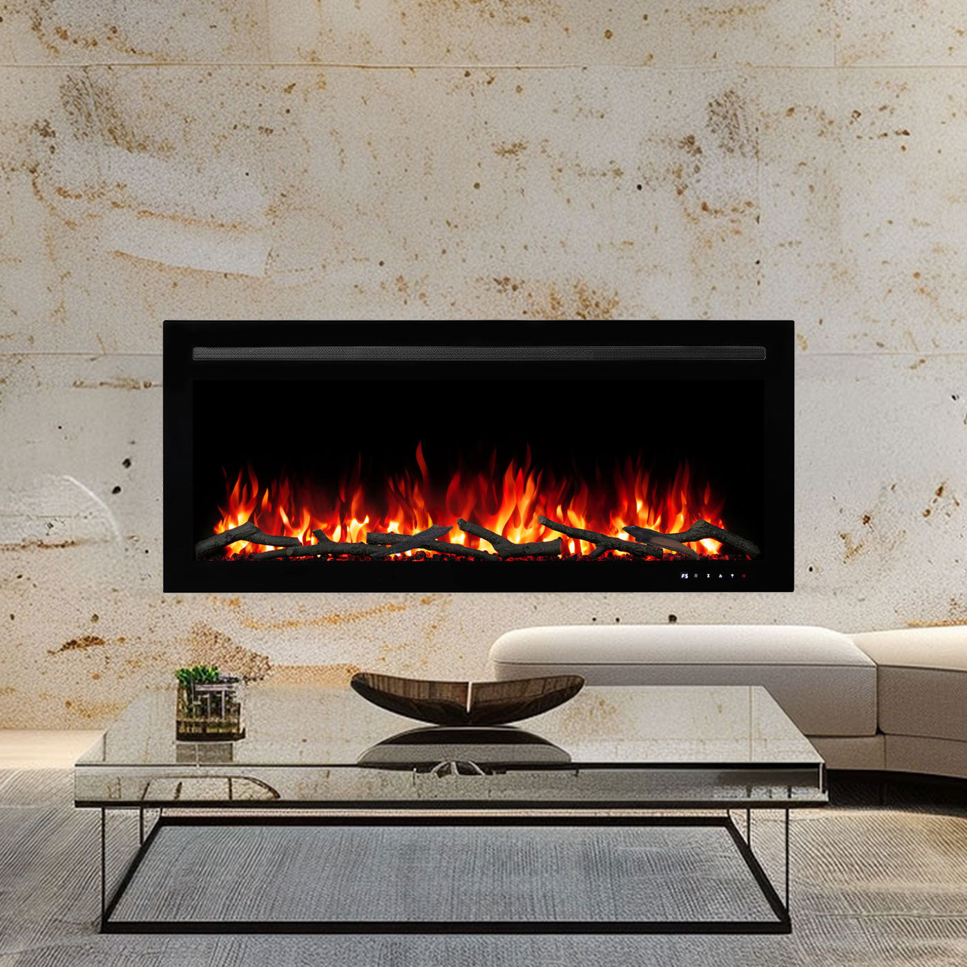 New Provence 1500W 50 inch Recessed / Wall Mounted Electric Fireplace