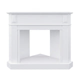 Rene White Corner Electric Fireplace Mantel Surround