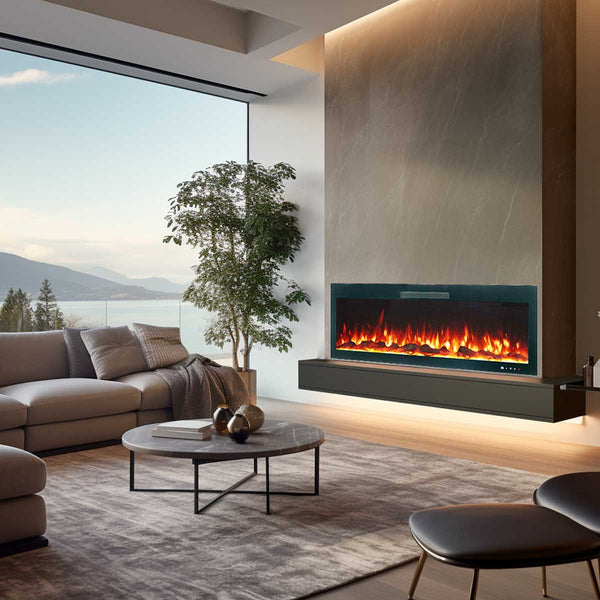 Rocco 1500W 50 inch Recessed / Wall Mounted Electric Fireplace