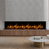 Vespera 76 Inch Premium 3-Sided LCD Electric Fireplace