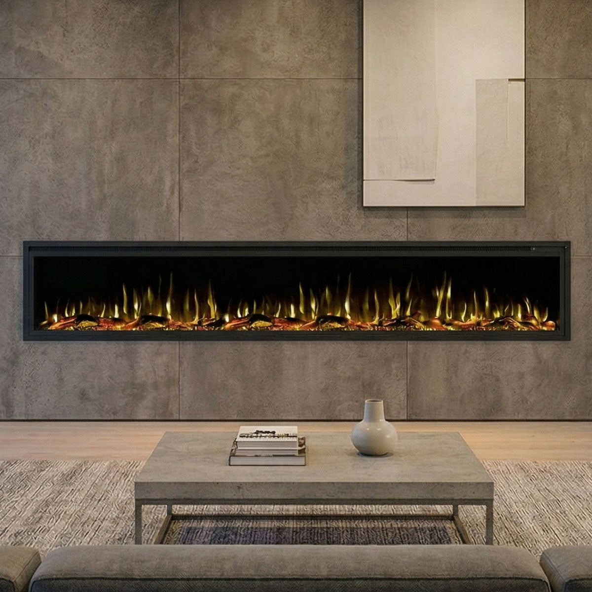 Concerto 1500W 100 inch Recessed / Wall Mounted Electric Fireplace