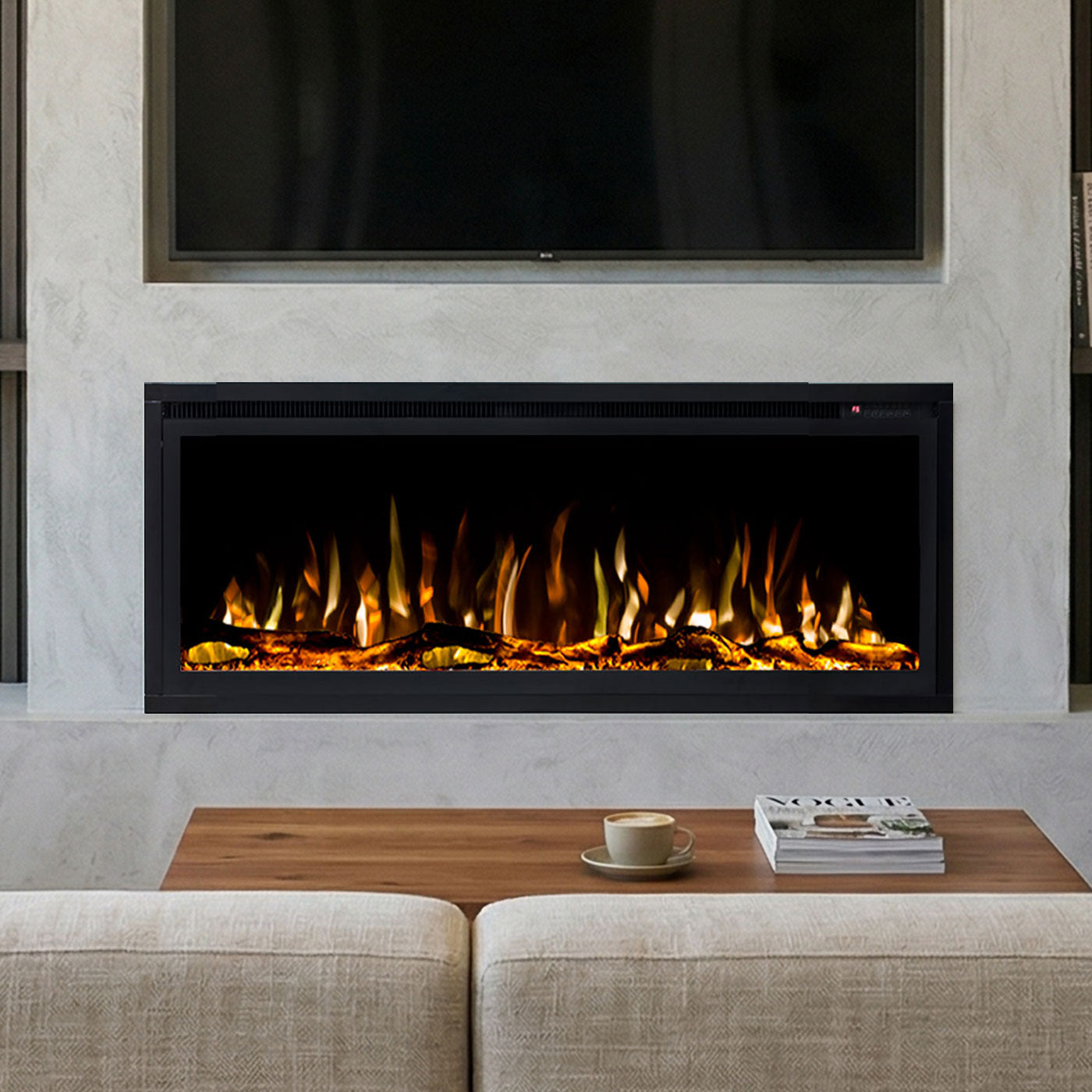 Concerto 1500W 42 inch Recessed / Wall Mounted Electric Fireplace